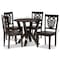 Baxton Studio Valda Modern and Contemporary Transitional Dark Brown Finished Wood 5-Piece Dining Set 177-11381-10900-Zoro - alternate 2
